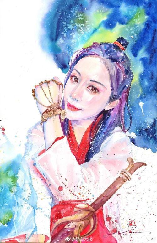 水彩画明星网红作品,网红作品中的艺术魅力